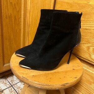 Black suede boots
